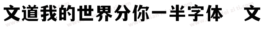 文道我的世界分你一半字体   文道字库字体转换
